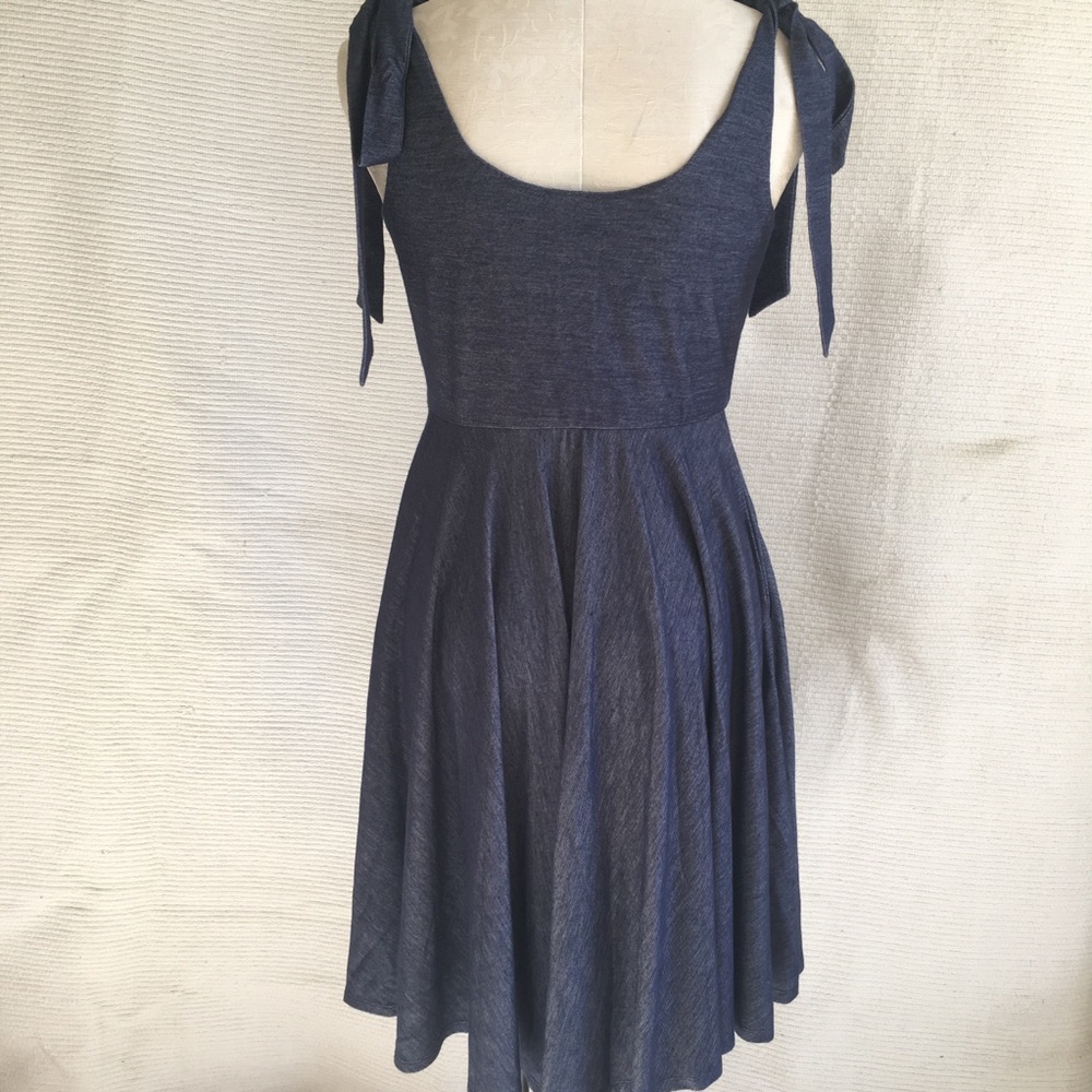 Anthro NWOT Bow Tie Dress Bouncy Fit & Flare - Picture 6 of 8